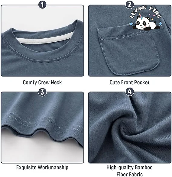 LEZONKIDS - Conjunto de 2 peças de roupas de brincar para meninos, camisetas de manga longa com bolso e calças para outono e inverno para crianças de 2 a 14 anos